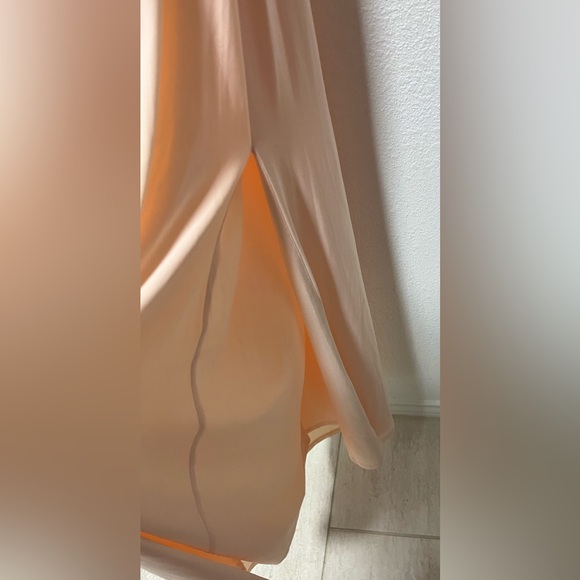 Lauren Ralph Lauren Floor Length One Shoulder Silhouette Peach Evening Dress - Picture 8 of 15